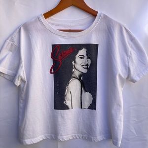 White Selena Crop T-Shirt Sz M